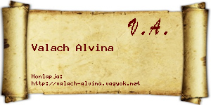 Valach Alvina névjegykártya